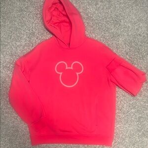 Lululemon Red Hoodie Sweatshirt Mickey Mouse Design